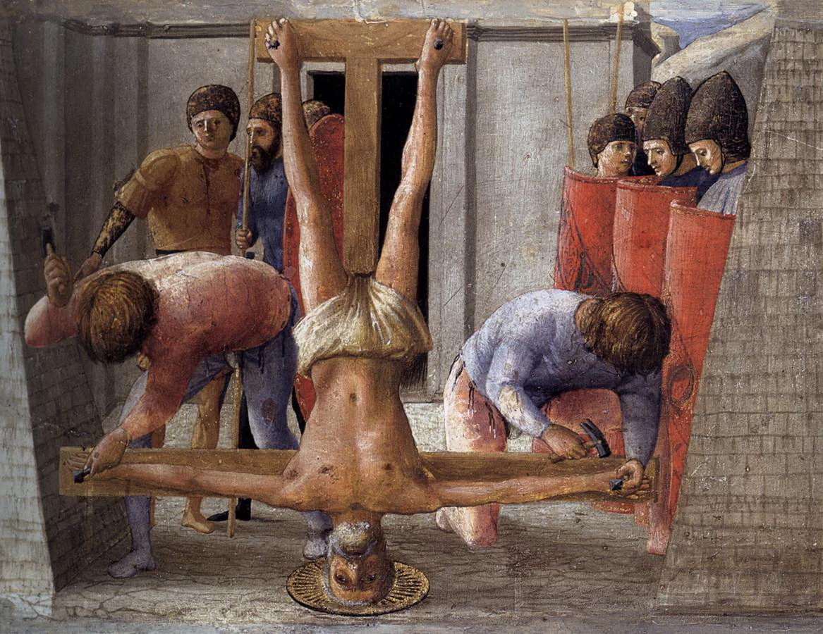 Predella - Crocifissione di san Pietro, Gemaldegalerie, Berlino